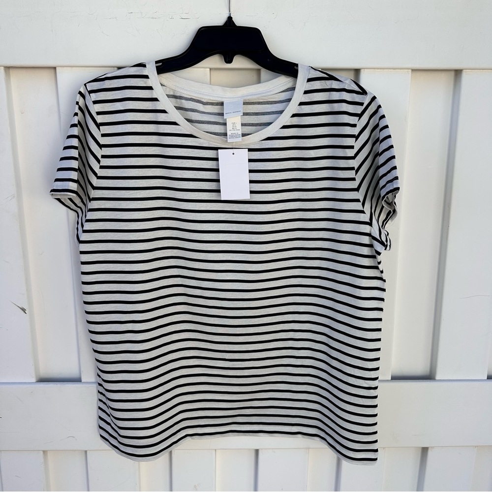 H&M Basics Striped Short Sleeve Tee T-shirt NWT
